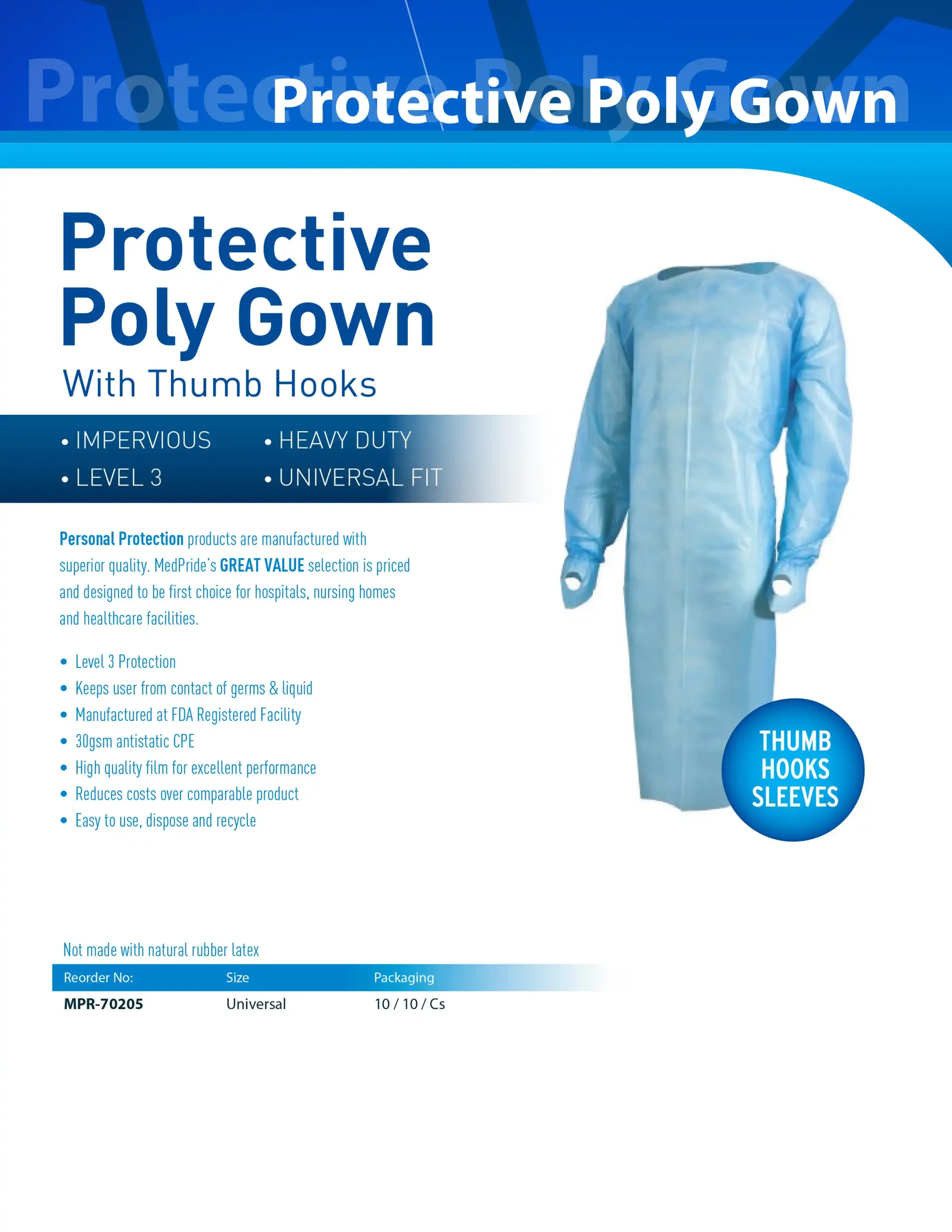 MPR-70205_Protective_Poly_Gown_Sell_Sheet
